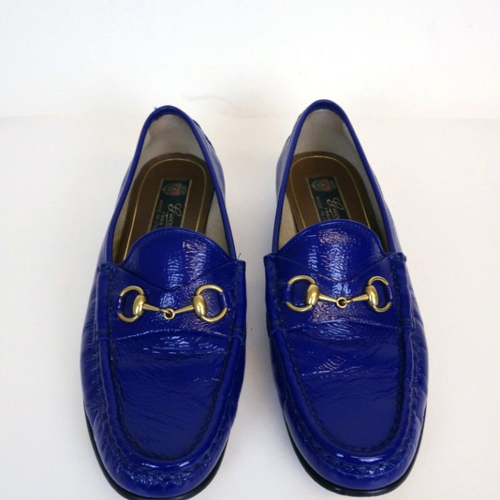 Gucci 1953 Horsebit Loafers Blue Patent Leather - Picture 3 of 8
